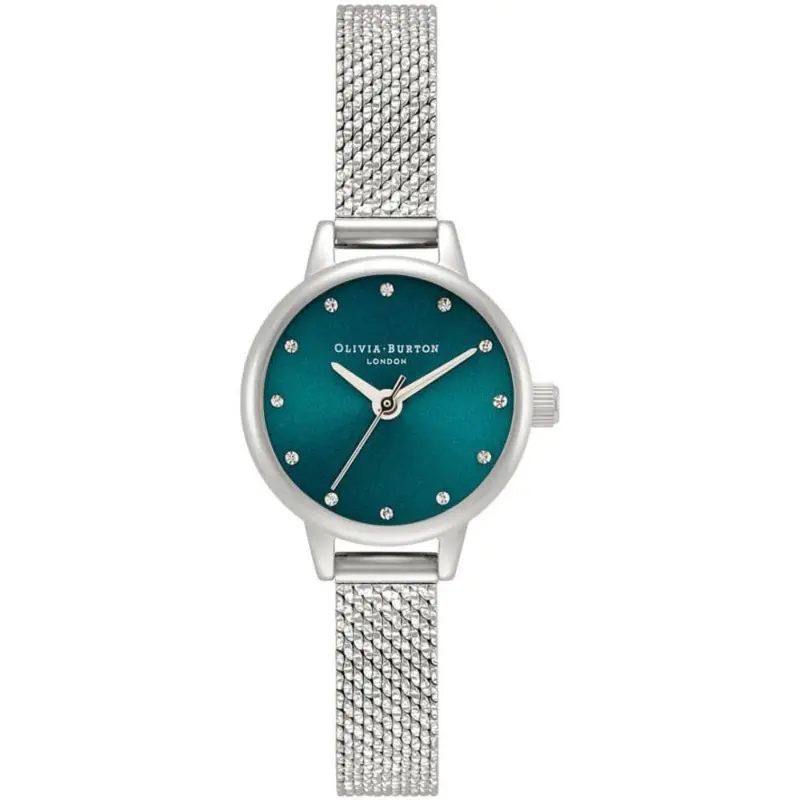 Olivia Burton Green Dial Silver Stainless Steel Strap Women Watch Ob16mn13 1