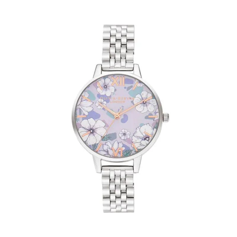 Olivia Burton Groovy Blooms Silver Bracelet Women's Watch Ob16an05 1