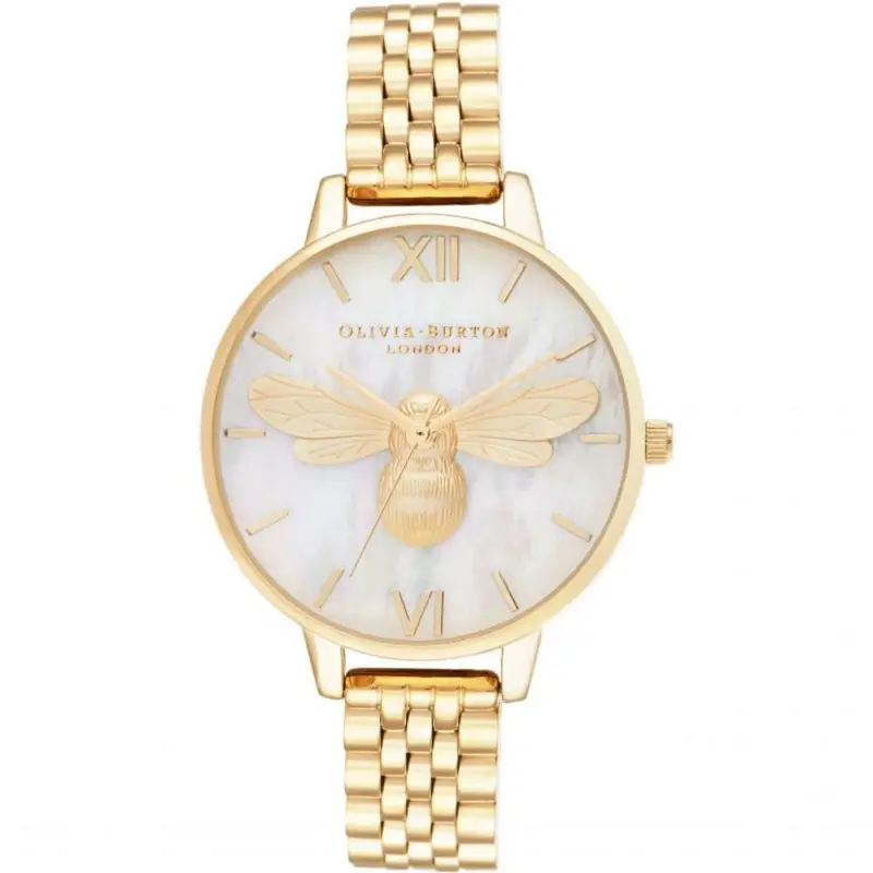 Olivia Burton Lucky Bee Dial Gold Stainless Steel Strap Women Watch Ob16fb18 1