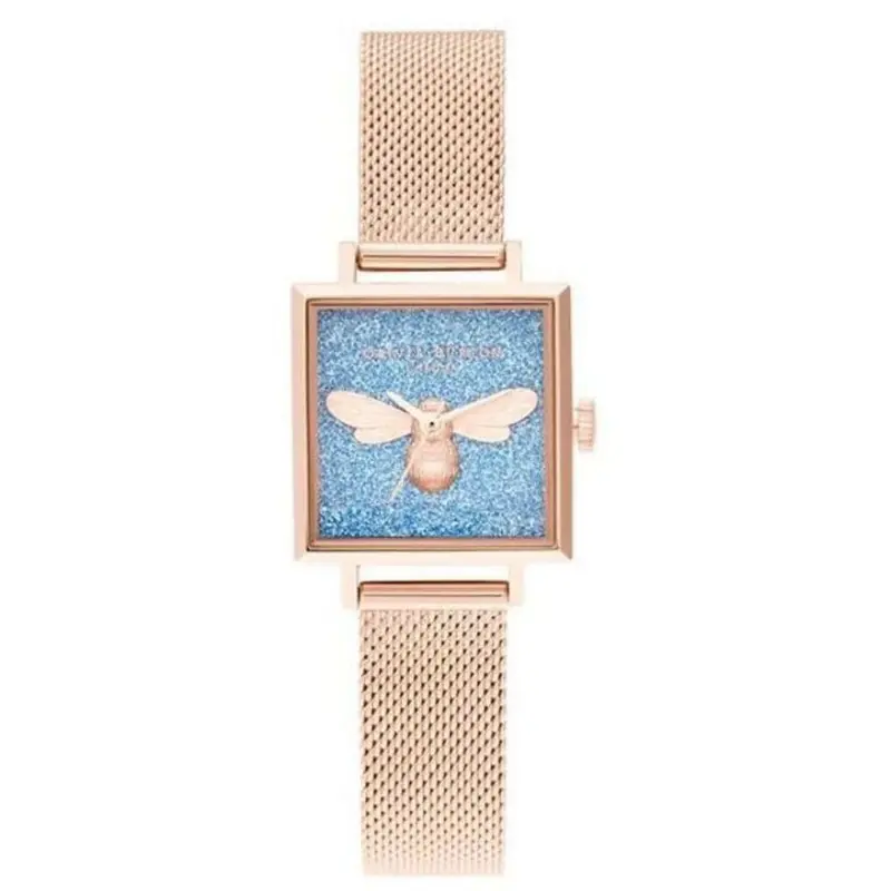 Olivia Burton Midi Square Lucky Bee Ob16fb12 Women's Watch 1