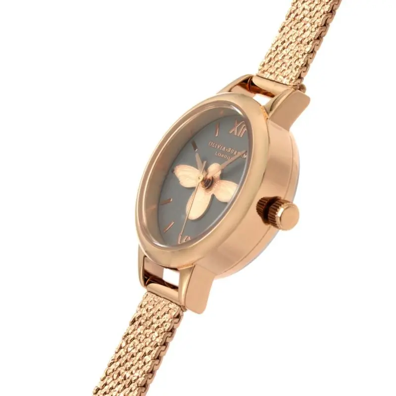 Olivia Burton Mini Dial Grey & Bee Women's Watch Obgset148 2