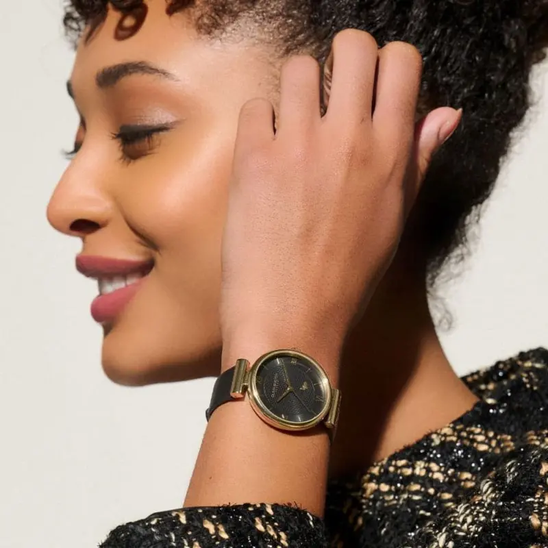 Olivia Burton Minima Bee Black Dial Leather Strap Women Watch 24000099 2