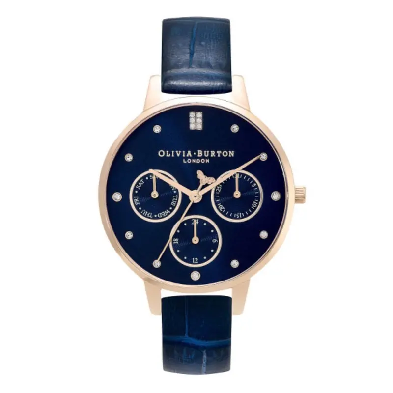 Olivia Burton Multifunction Blue Dial And Leather Strap Women Watch 24000011 1