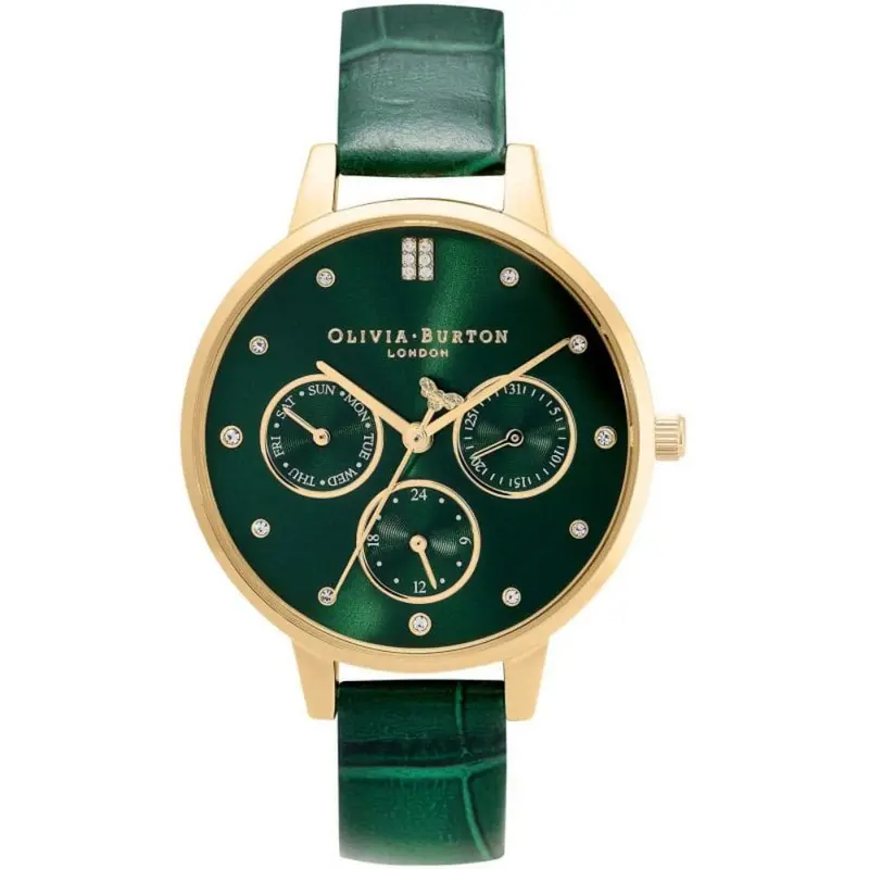 Olivia Burton Multifunction Green Leather Strap Women Watch 24000010 1