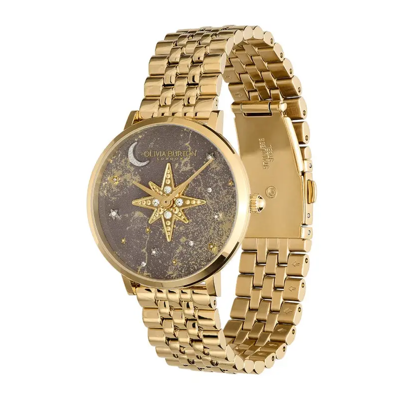 Olivia Burton Nova Ultra Slim Gold Stainless Steel Strap Women Watch 24000079 2