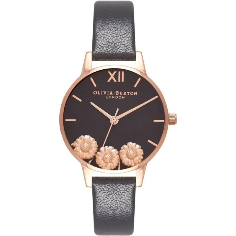 Olivia Burton Ob16ch05 Black Leather Women Watch 1
