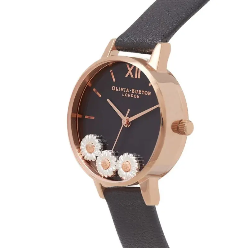 Olivia Burton Ob16ch05 Black Leather Women Watch 2