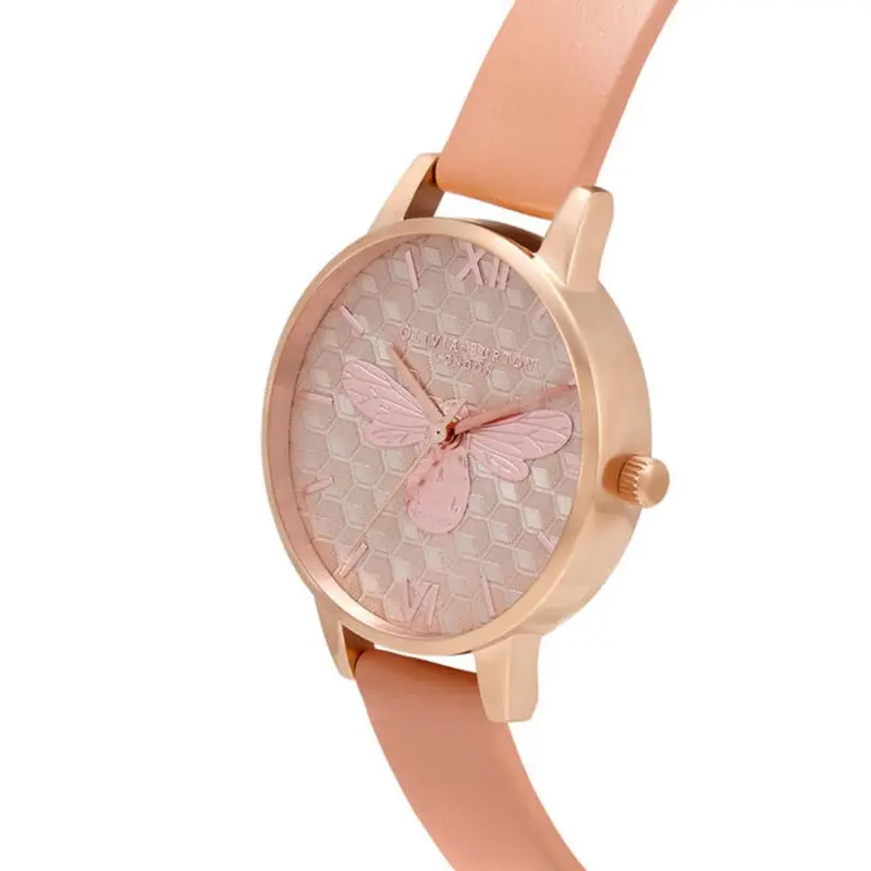 Olivia Burton Ob16fb23 Pink Leather Women Watch 2