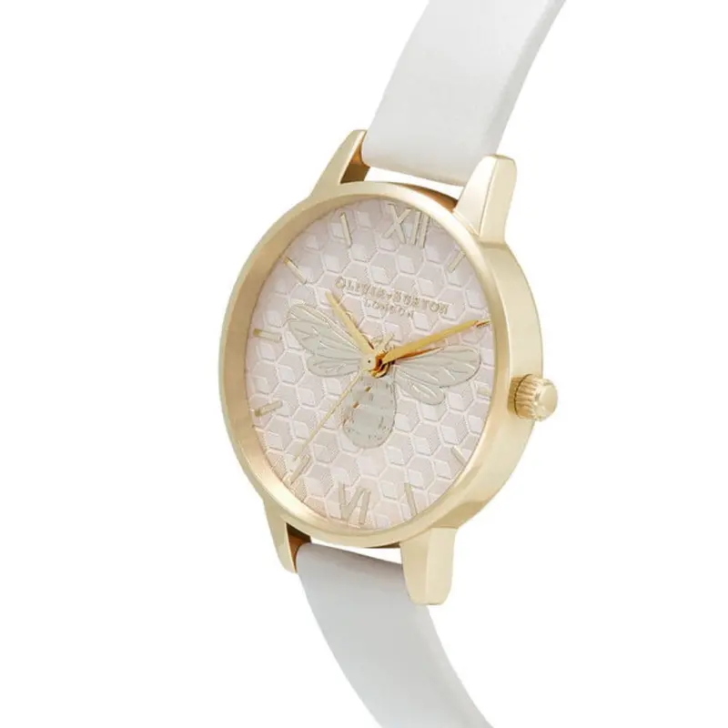 Olivia Burton Ob16fb24 White Leather Women Watch 2