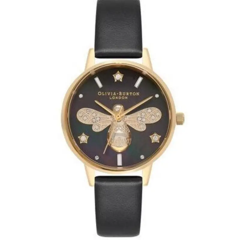 Olivia Burton Ob16gb08 Sparkle Bee Black & Gold Women's Watch 1