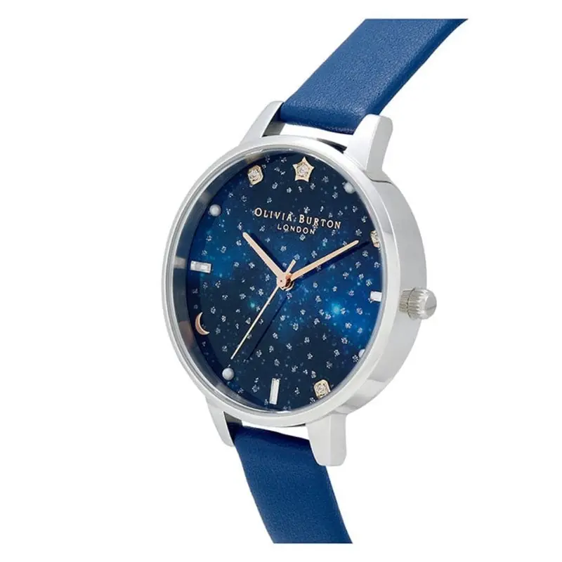 Olivia Burton Ob16gd97 Blue Leather Women Watch 2