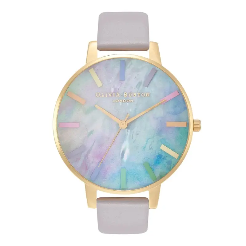 Olivia Burton Ob16rb30 Rainbow Dial Leather Women Watch 1