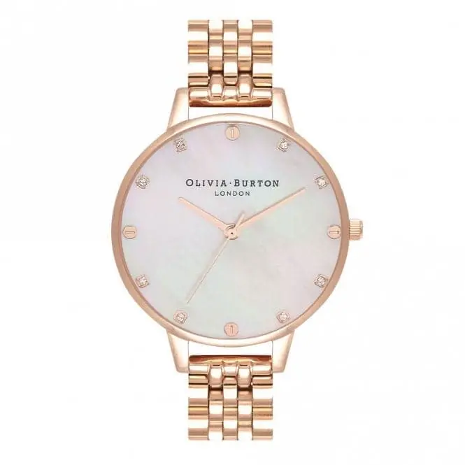 Olivia Burton Ob16se15 Demi Blush Mother Of Pearl Dial And Rose Gold Bracelet Women's Watch 1