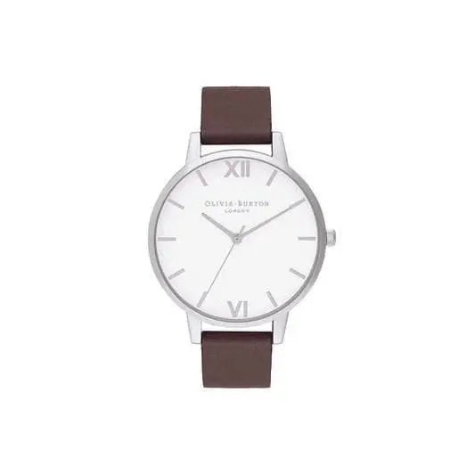 Olivia Burton Ob16sh05 Shoreditch Classic Dark Brown & Silver Women's Watch 1