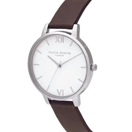 Olivia Burton Ob16sh05 Shoreditch Classic Dark Brown & Silver Women's Watch 2