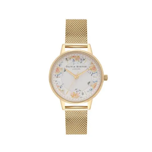 Olivia Burton Ob16tp01 Tea Party Midi Dial Gold Mesh Women's Watch 1
