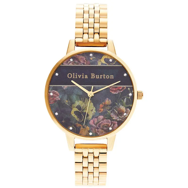 Olivia Burton Ob16vs01 Pale Crystals Gold Steel Watch 1