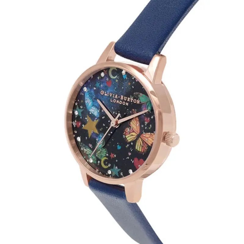 Olivia Burton Ob16wg81 Midi Night Garden Butterflies Navy Women's Watch 2