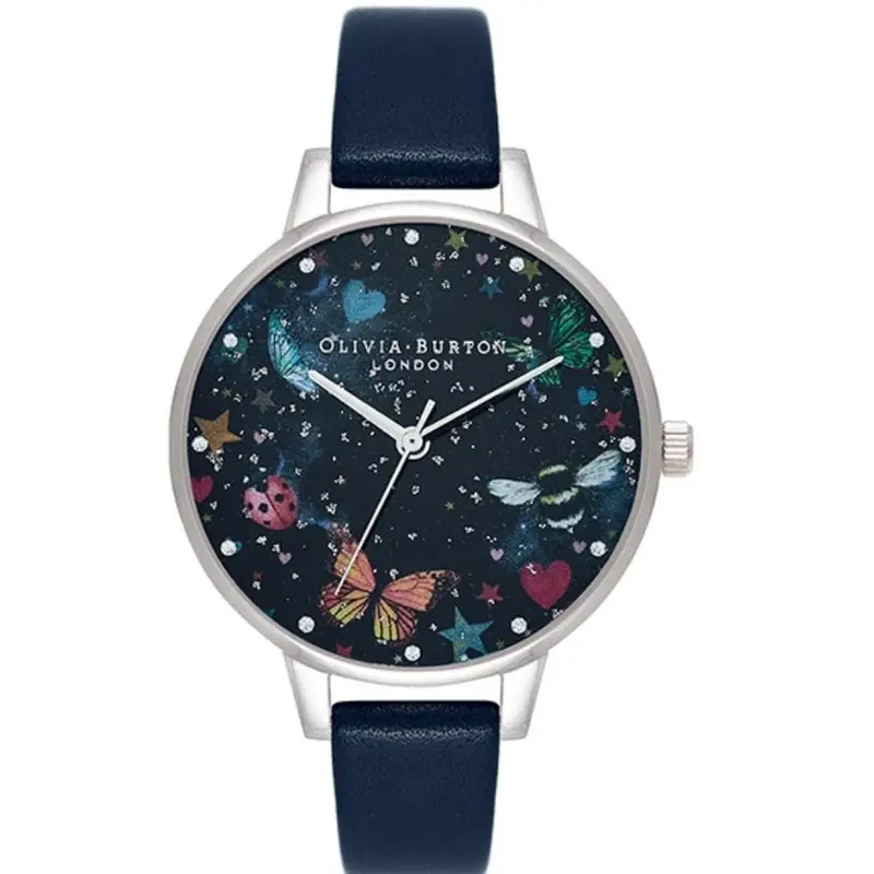 Olivia Burton Ob16wg86 Night Garden White Mother Of Pearl & 3D Print & Stone Women's Watch 1