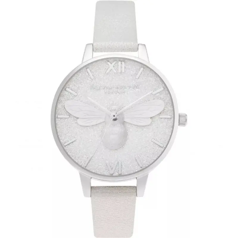 Olivia Burton Pearl Bee Ob16fb20 Silver Leather Women Watch 1
