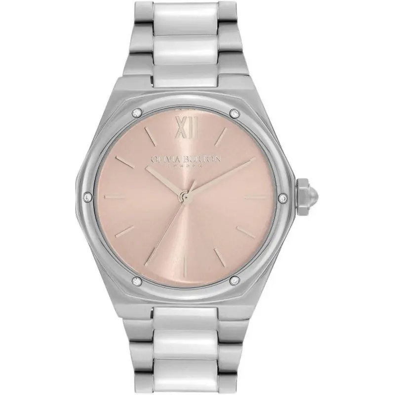 Olivia Burton Pink Dial Silver Stainless Steel Strap Women Watch 24000071 1