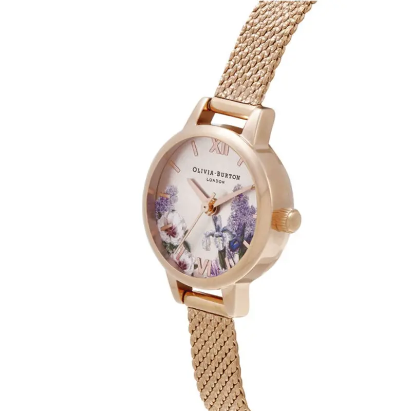 Olivia Burton Secret Garden Mini Dial Parma Rose Gold Mesh Women's Watch Ob16fs105 2