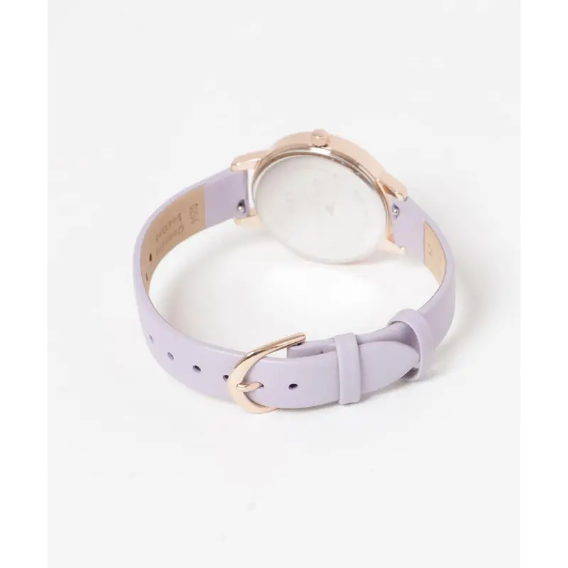 Olivia Burton Secret Garden Violet Rose Gold Gray Leather Women's Watch Ob16fs106 2