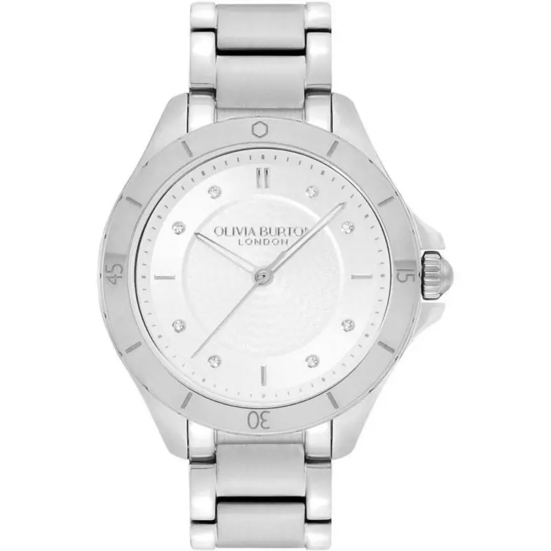 Olivia Burton Sports Luxe Guilloché Silver Strap Women Watch 24000039 1