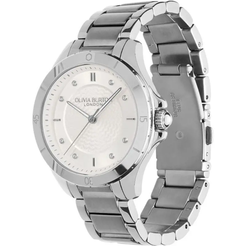 Olivia Burton Sports Luxe Guilloché Silver Strap Women Watch 24000039 2