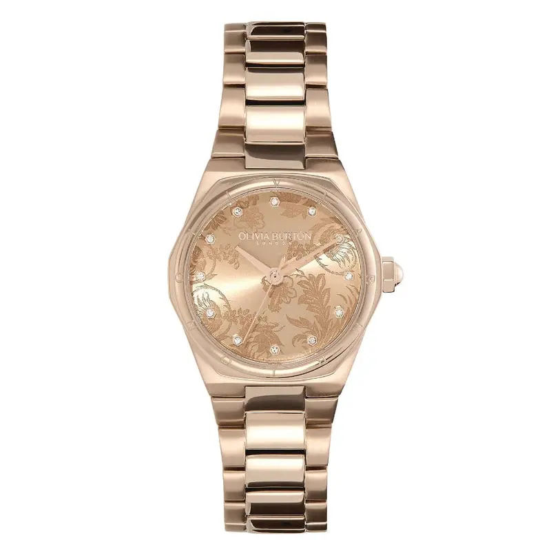 Olivia Burton Sports Luxe Mini Hexa Carnation Gold Stainless Steel Strap Women Watch 24000110 1