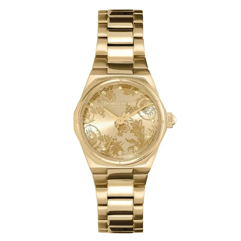 Olivia Burton Sports Luxe Mini Hexa Gold Stainless Steel Strap Women Watch 24000109 1