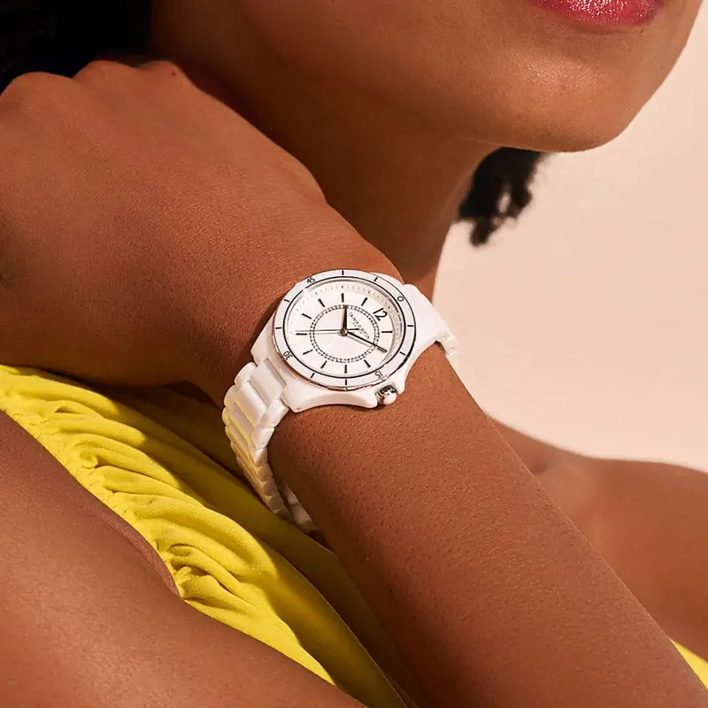 Olivia Burton Sports Luxe White Dial Ceramic Strap Women Watch 24000037 2