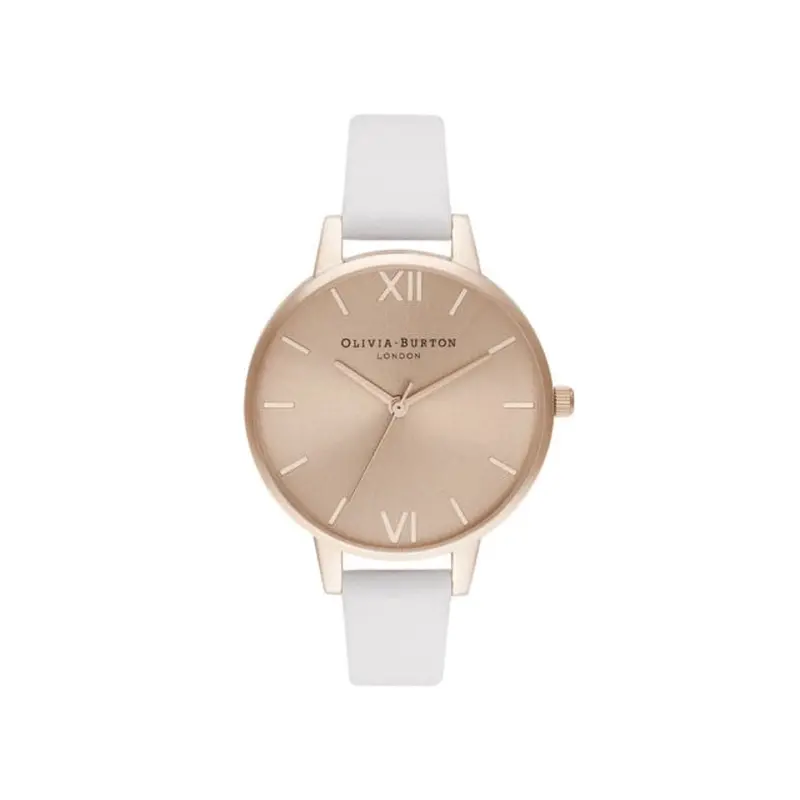 Olivia Burton Sunray Blush White Leather Strap Women Watch Ob16de08 1