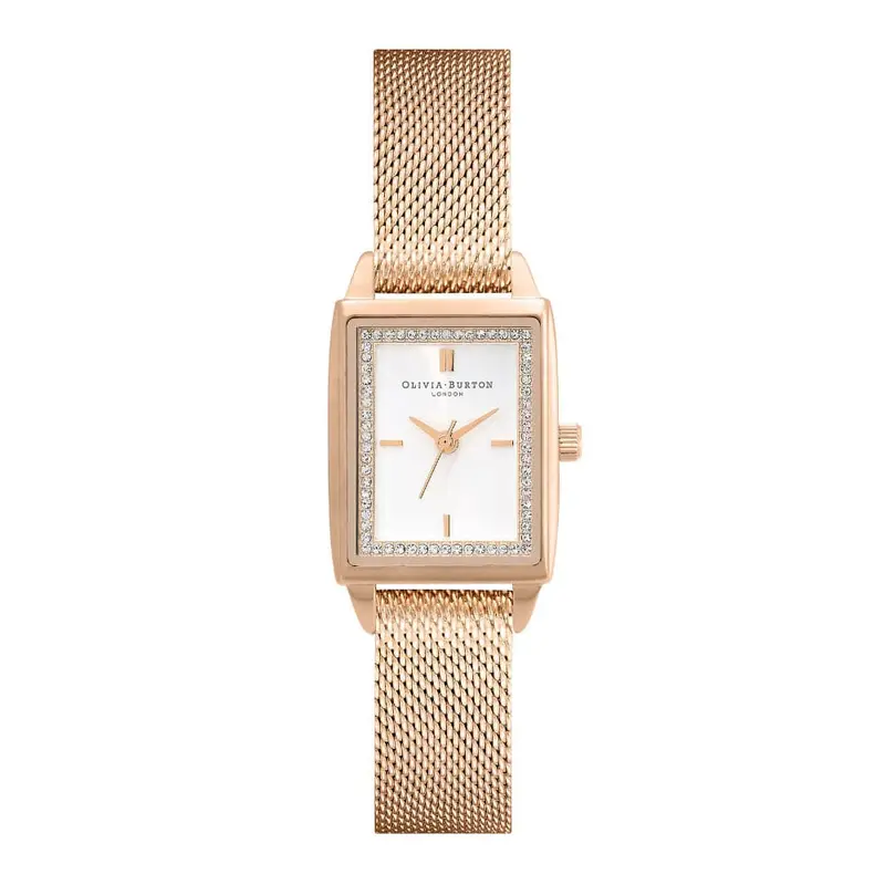 Olivia Burton Townhouse Rose Gold Stainless Steel Mesh Strap Women Watch 24000015 1