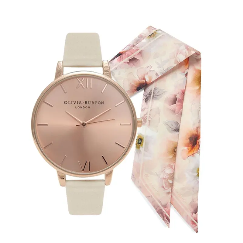 Olivia Burton Watch Obgset51 Vegan Friendly & Floral Rose Gold Scarf 1