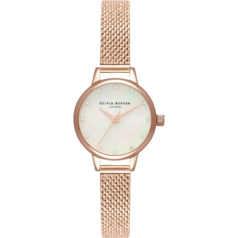 Olivia Burton White Dial Rose Gold Milanese Strap Women Watch Ob16mn05 1