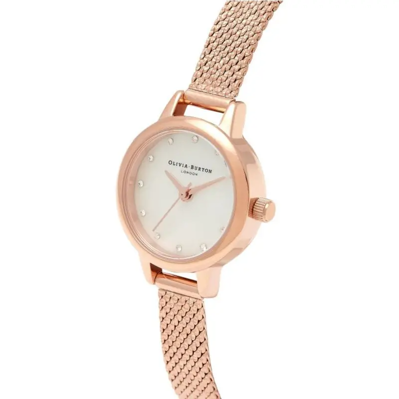 Olivia Burton White Dial Rose Gold Milanese Strap Women Watch Ob16mn05 2