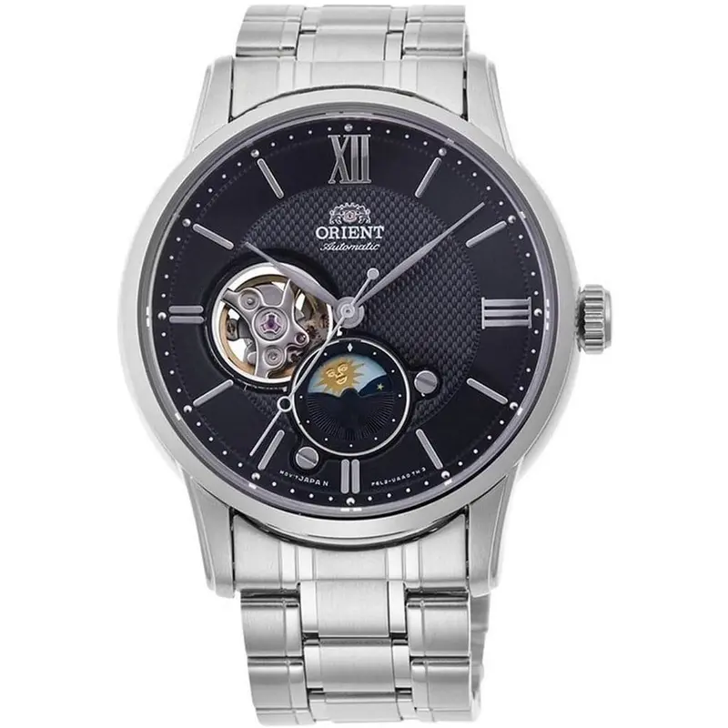 Orient Automatic Black Dial Silver Stainless Steel Strap Men Watch Ra-As0008b10b 1