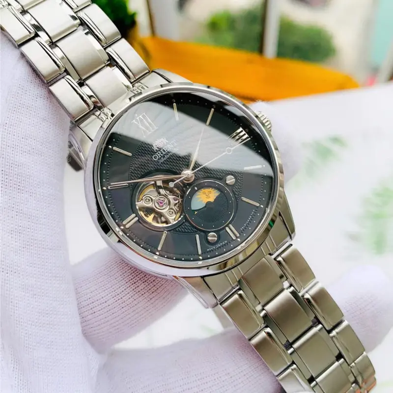 Orient Automatic Black Dial Silver Stainless Steel Strap Men Watch Ra-As0008b10b 2