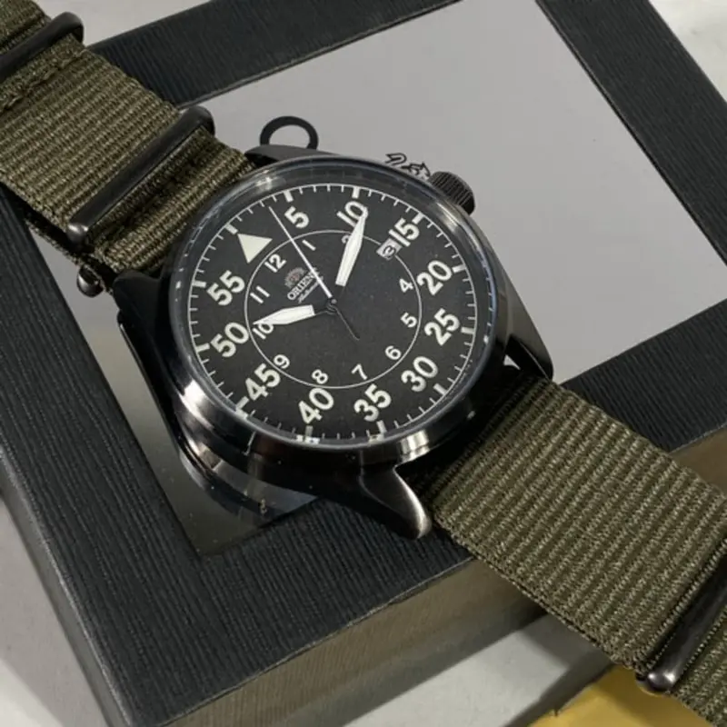 Orient Automatic Ra-Ac0h02n10b Green Nylon Strap Men Watch 1