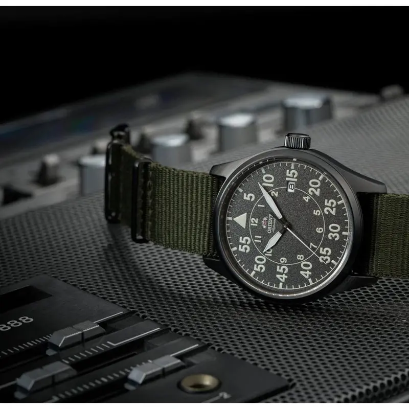 Orient Automatic Ra-Ac0h02n10b Green Nylon Strap Men Watch 2