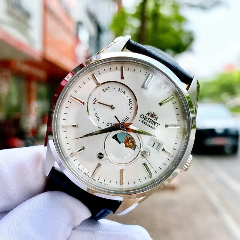 Orient Automatic White Dial Black Leather Strap Men Watch Ra-Ak0310s10b 1