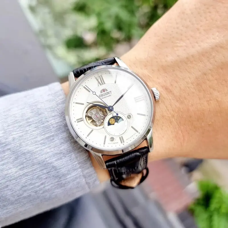 Orient Automatic White Dial Black Leather Strap Men Watch Ra-As0011s10b 2
