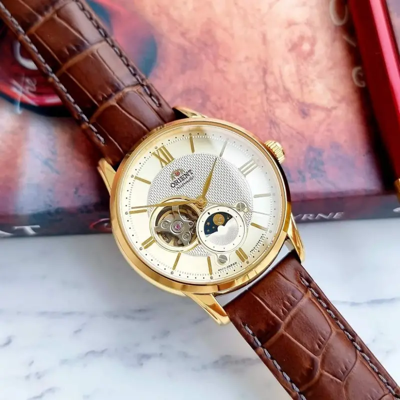 Orient Automatic White Dial Brown Leather Strap Men Watch Ra-As0010s10b 2