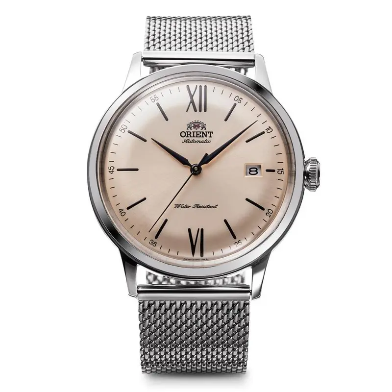 Orient Bambino Automatic Champagne Dial Milanese Mesh Strap Men’S Watch Ra-Ac0020g30b 1