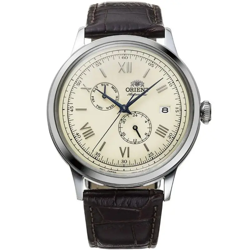 Orient Bambino Version 8 Automatic Brown Leather Strap Men Watch Ra-Ak0702y10b 1