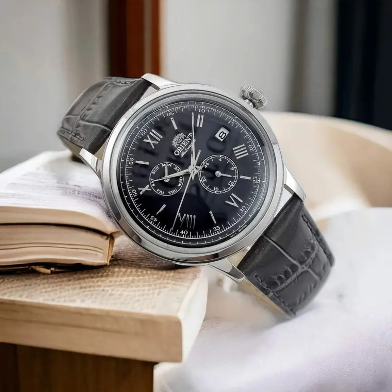 Orient Bambino Version 8 Black Dial Leather Strap Men Watch Ra-Ak0704n10b 2