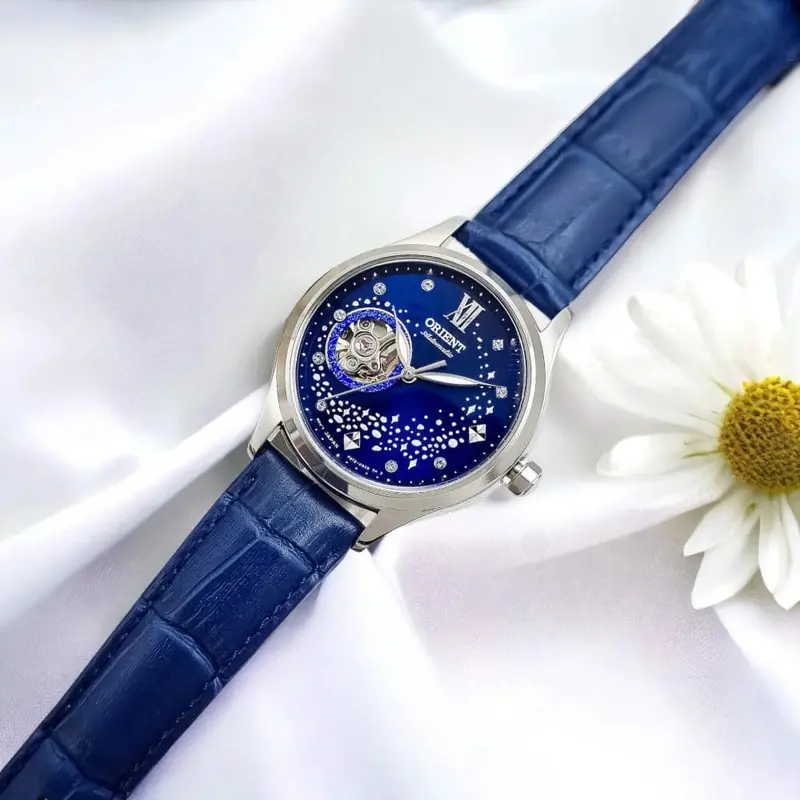 Orient Blue Dial Leather Strap Women Watch Ra-Ag0018l10b 2
