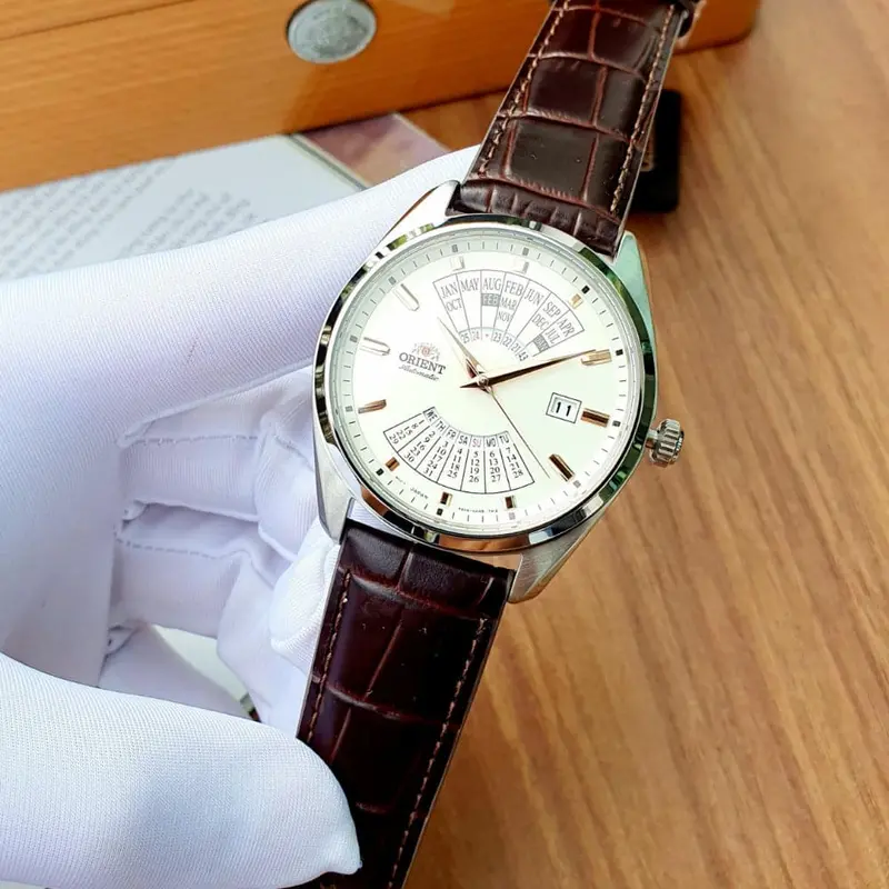 Orient Casual White Dial Brown Leather Strap Men Watch Ra-Ba0005s10b 2