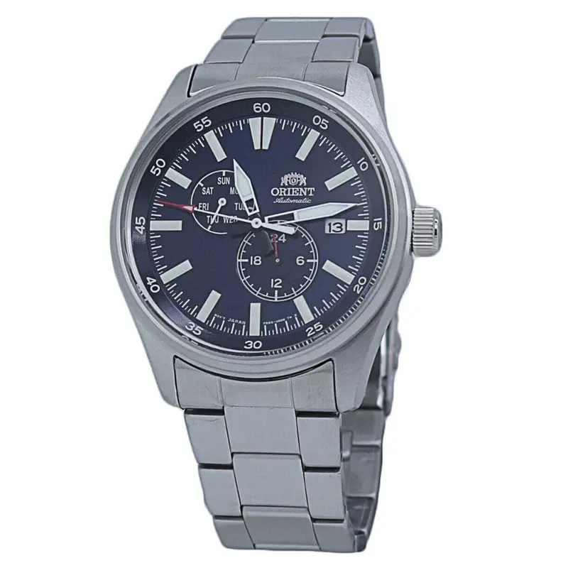 Orient Chronograph Blue Dial Silver Stainless Steel Strap Men Watch Ra-Ak0401l10b 1
